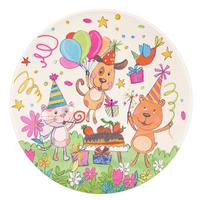 Kinderteppich rund Tiere Multicolor Lovely Kids 100 cm - Multicolor, Trend, Textil (100cm)
