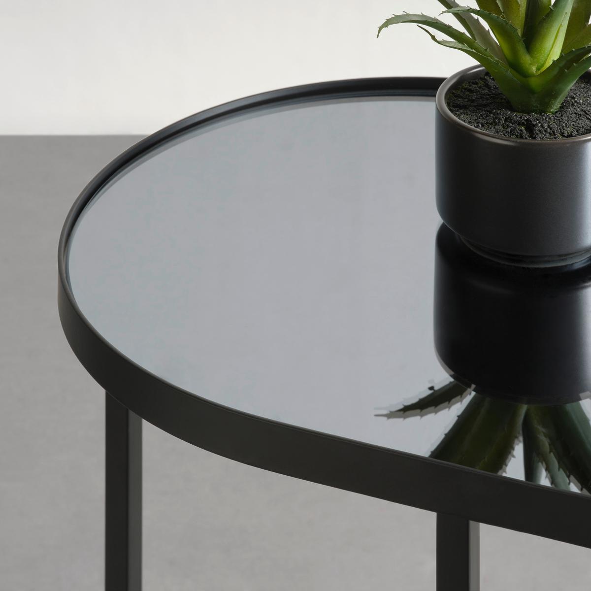 Odkládací stolek NOBILE černá - černá, Moderní, kov/sklo (55/29/55cm) - Premium Living