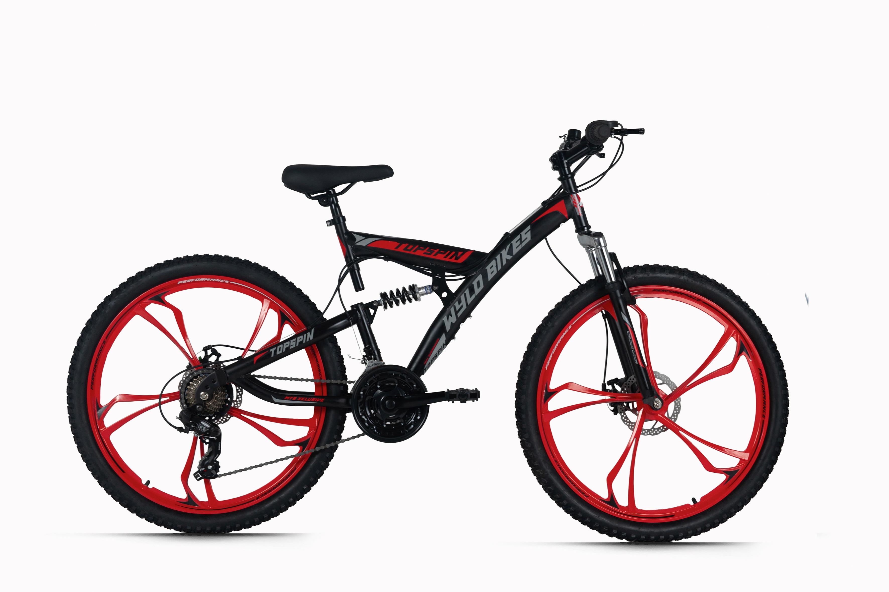 Mountainbike 26'' WYLD Topspin schwarz/Rot - Schwarz, MODERN, Metall (25/140/60cm)