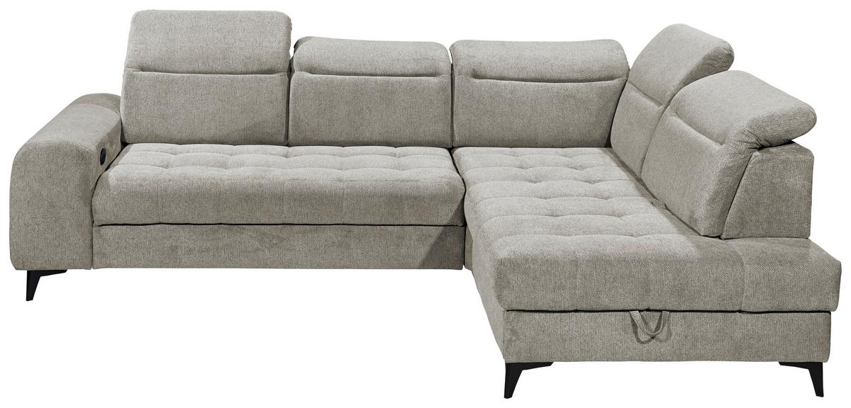 Ecksofa Rockdale Taupe S: 282x200 Cm - Taupe/Schwarz, KONVENTIONELL, Textil (282/200cm) - MID.YOU