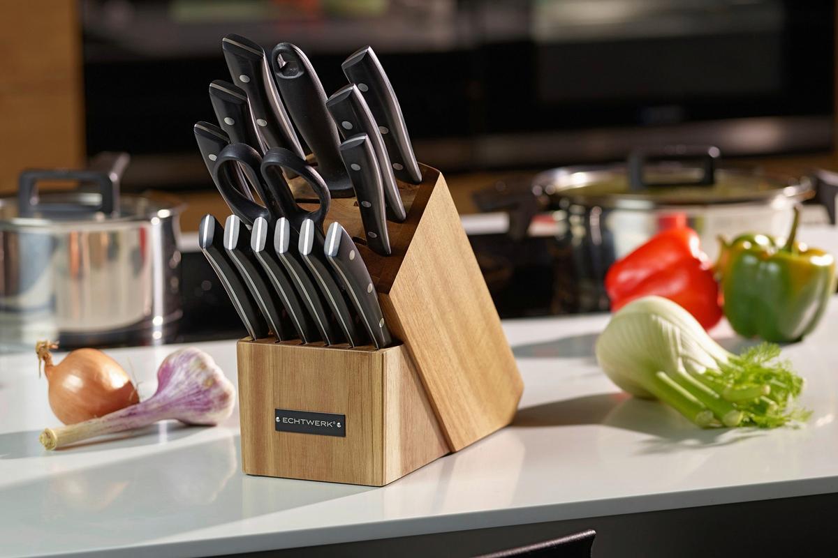 SADA NOŽŮ ECHTWERK MESSERBLOCK-SET - barvy stříbra, Trend, kov (24,8/13,2/36cm) - Echtwerk