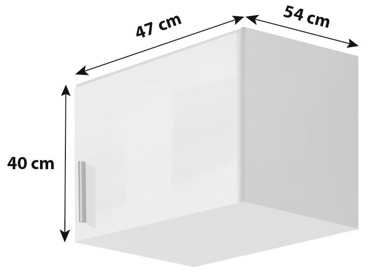 Nástavec Na Skříň K 1-Dveřové Skříni, Biela - bílá/barvy hliníku, Moderní, kompozitní dřevo/plast (47/39/54cm)