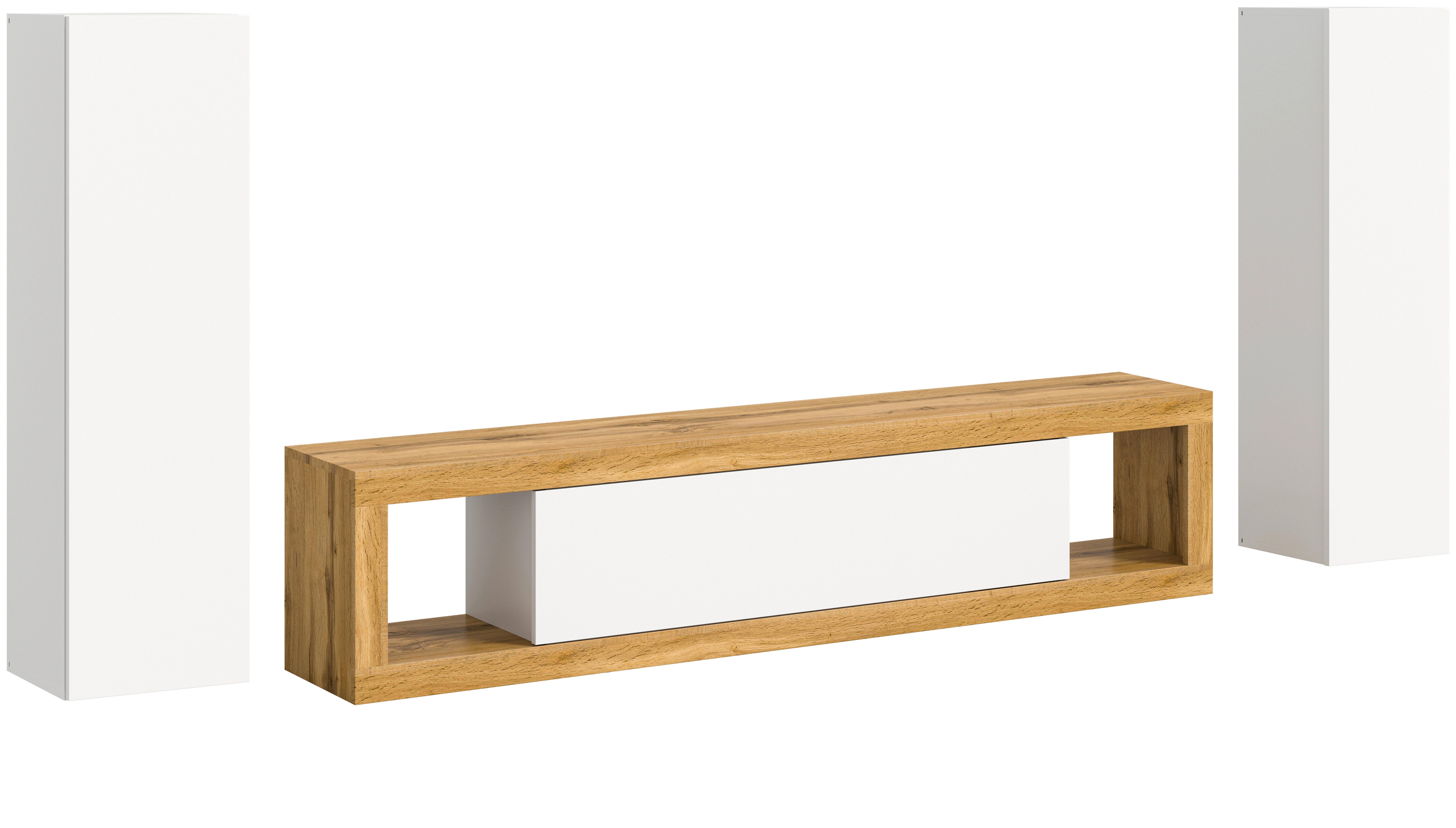 Wohnwand Tango Weiß/eiche Dekor B:270cm