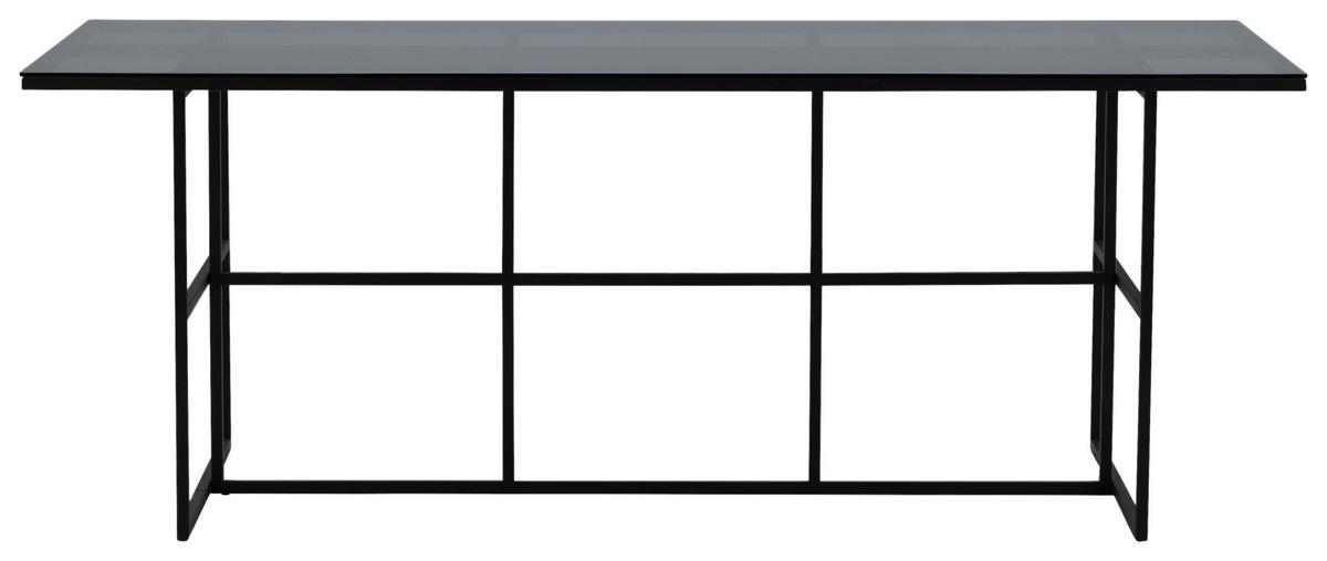 Esstisch Leif - Schwarz, Design, Glas/Metall (200/90/74cm) - Livetastic