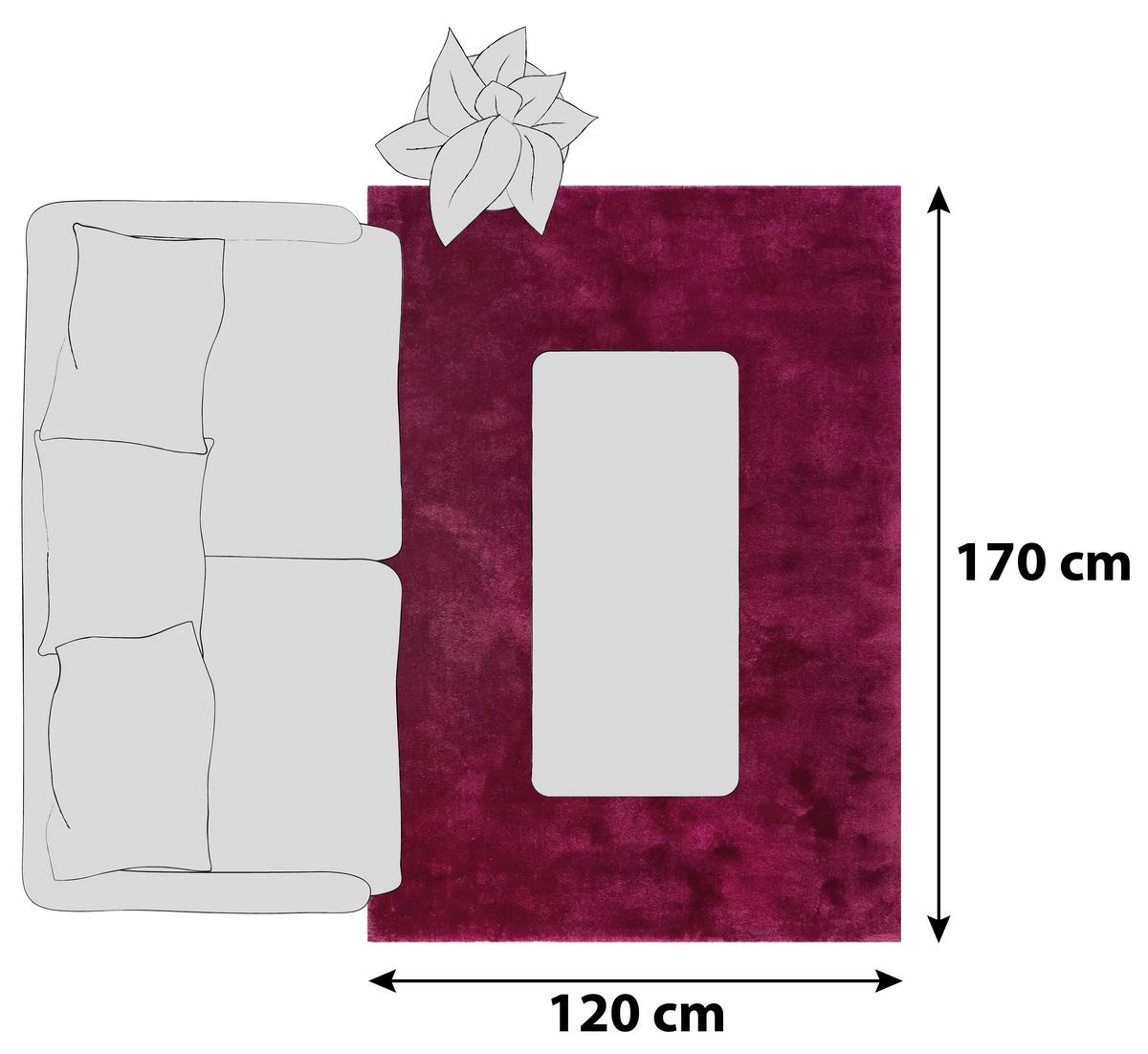 Hochflorteppich Relaxx Violett/Weinrot 120x170 cm - Violett/Weinrot, Basics, Textil (120/170cm) - Esprit