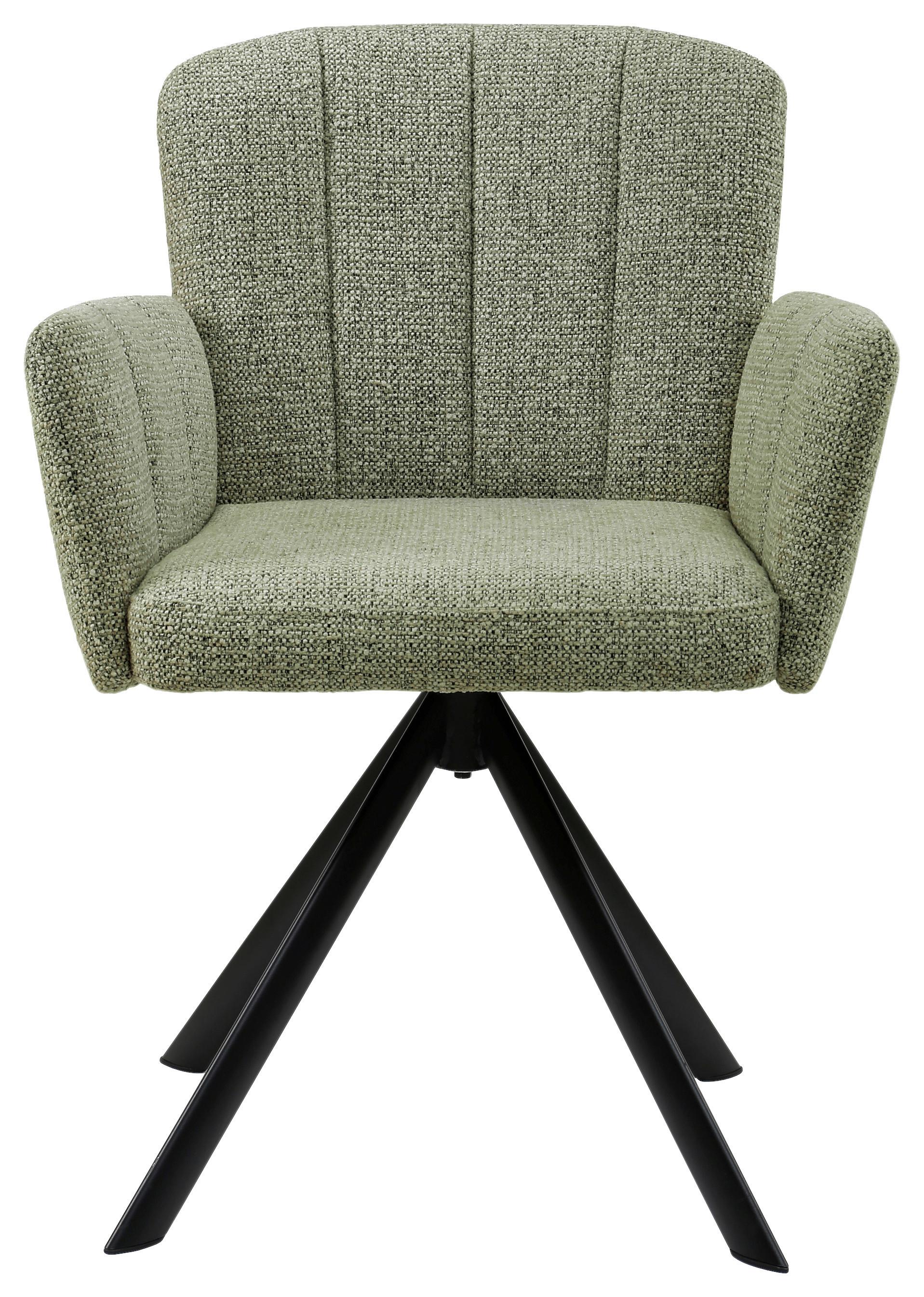 ŽIDLE S PODRUČKAMI NORA - černá/zelená, Moderní, kov/dřevo (61/87/65cm) - Premium Living