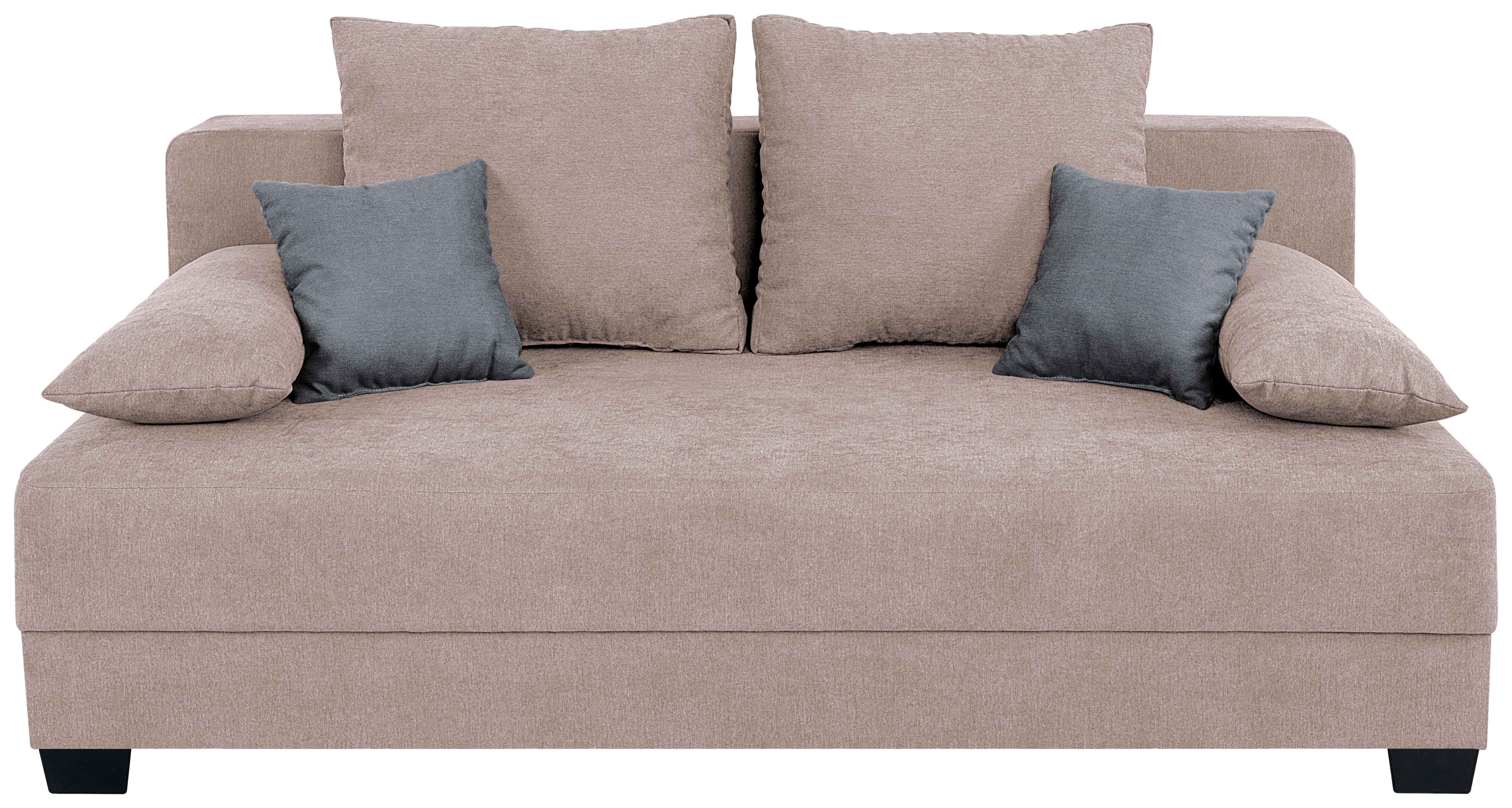 Sofa Mia mit Schlaffunktion Rosa 200 cm - Schwarz/Rosa, Design, Holzwerkstoff/Textil (200/90/110cm) - P & B