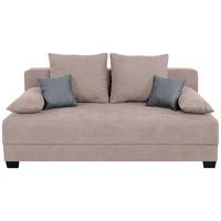 Sofa Mia mit Schlaffunktion Rosa 200 cm - Schwarz/Rosa, Design, Holzwerkstoff/Textil (200/90/110cm) - P & B