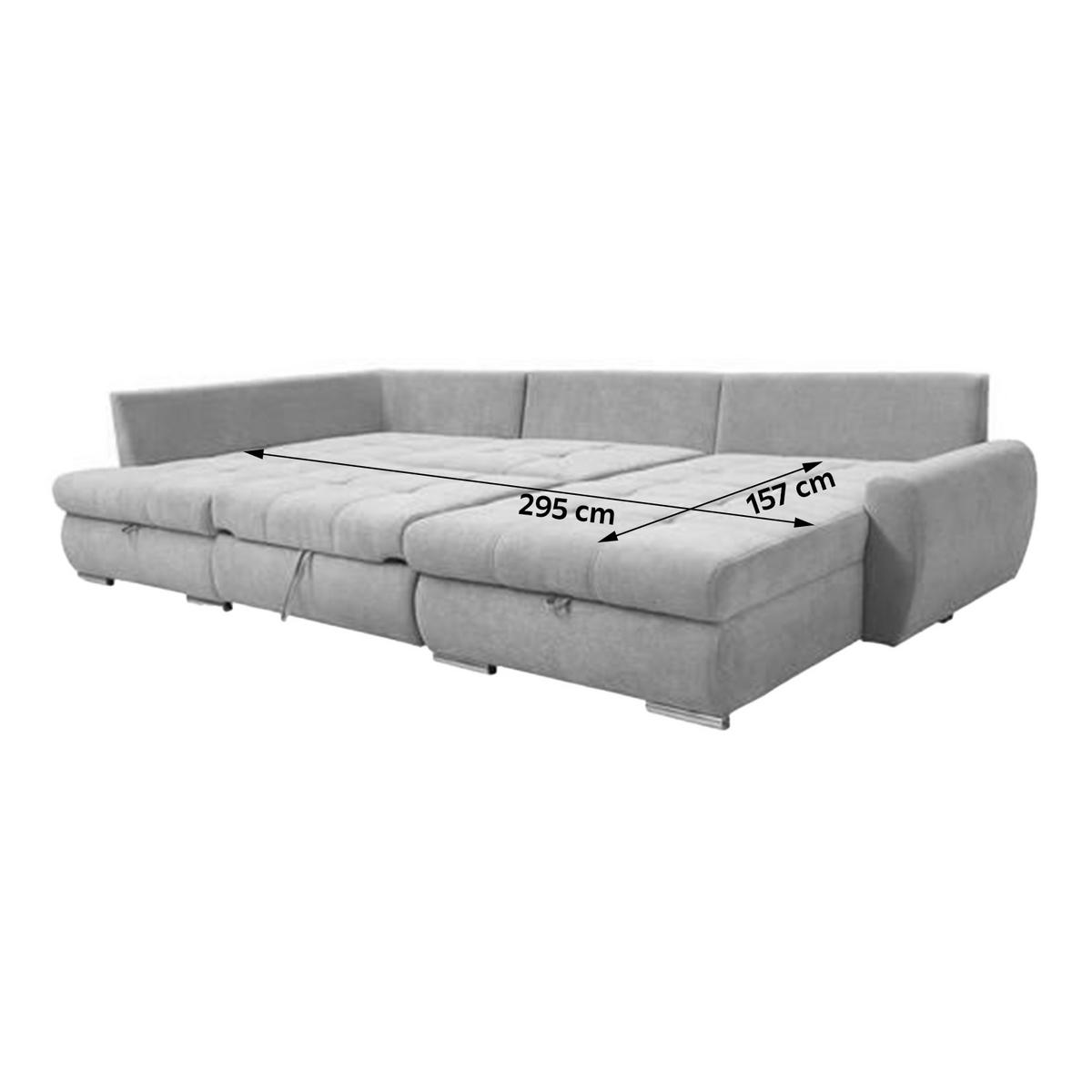 Ecksofa Canion - Chromfarben/Dunkelblau, Design, Textil (173/322/174cm) - Livetastic