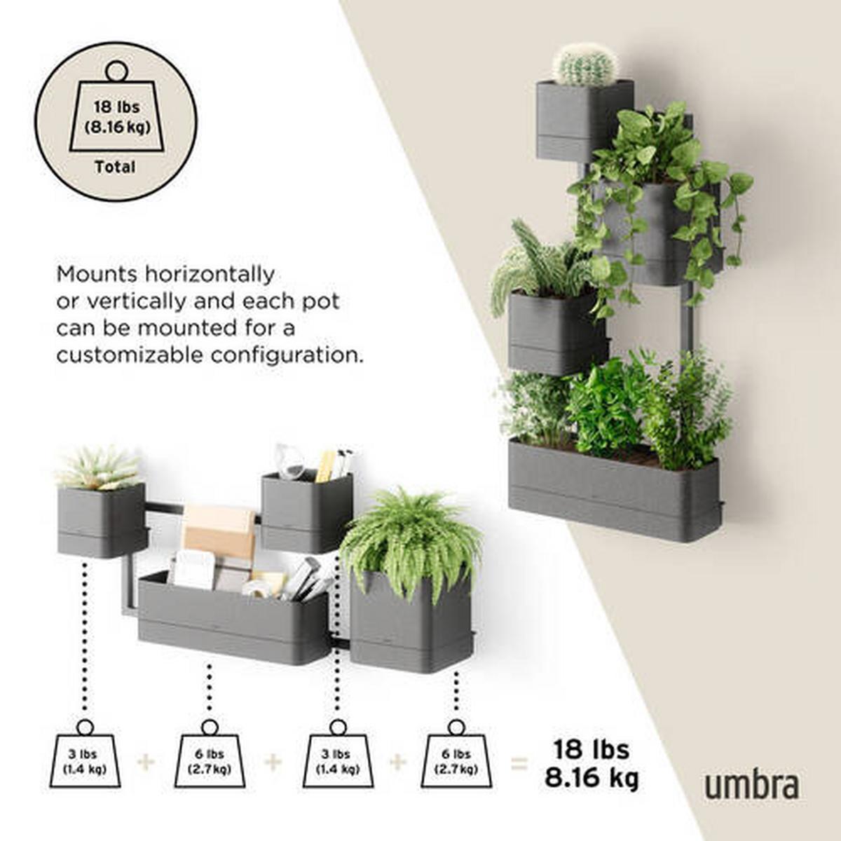 Pflanzentopf Schwarz B: 18 Cm - Schwarz, KONVENTIONELL, Kunststoff/Textil (36/18/72cm) - Umbra