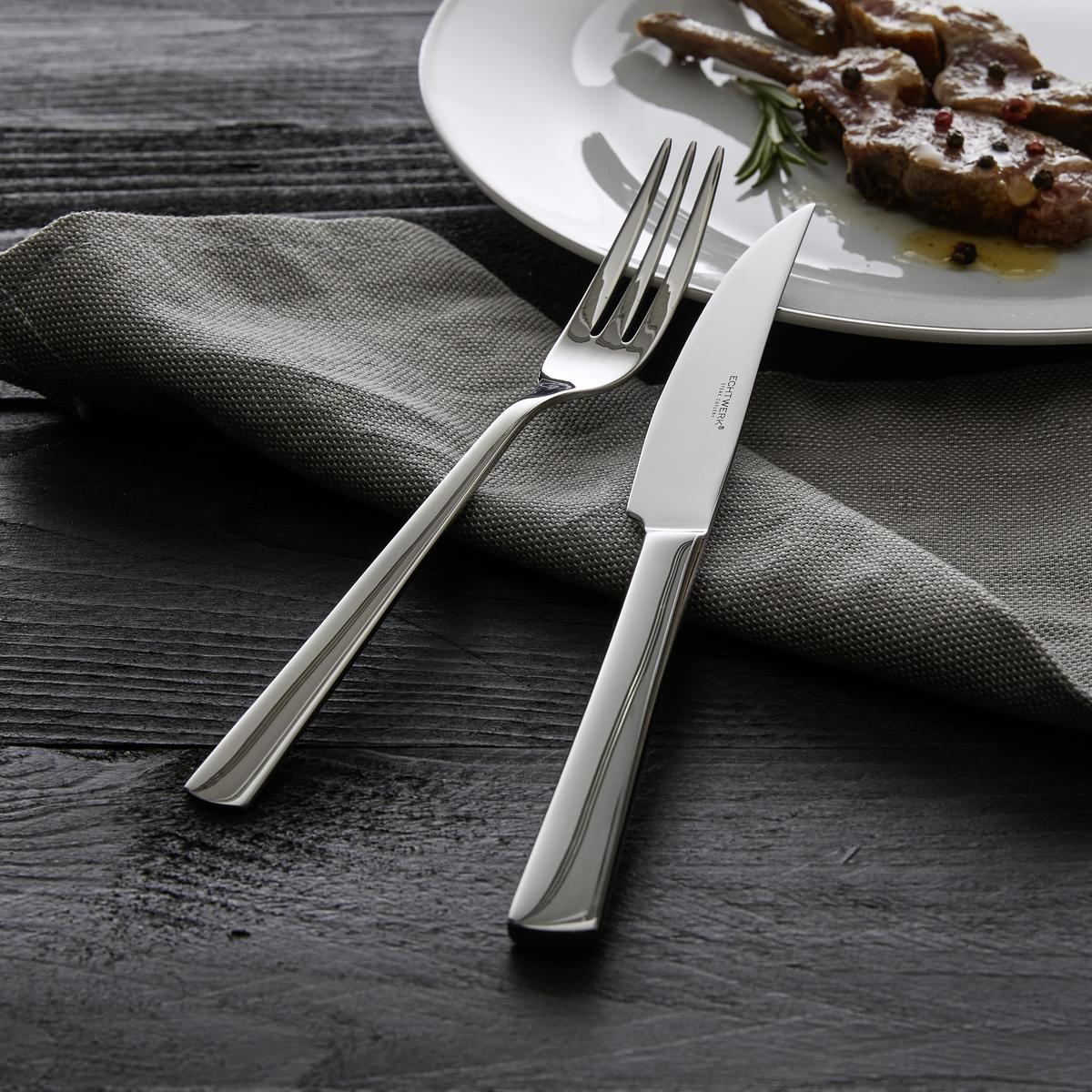 Steakbesteck Echtwerk Sarre - Edelstahlfarben, Trend, Metall - Echtwerk