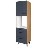Geräteumbauschrank Easytouch - Blau/Eichefarben, MODERN, Holzwerkstoff (60/216,6/58cm) - Nobilia