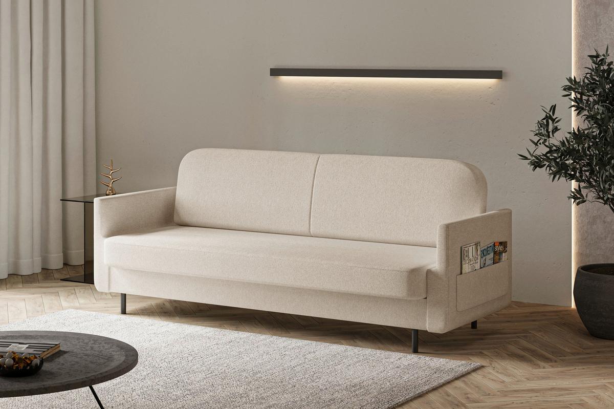 Schlafsofa Cloudy Beige B: 221 cm - Beige, Design, Textil (221/87/84cm) - MID.YOU