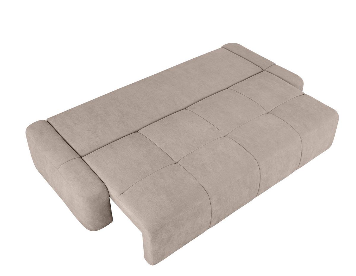 Schlafsofa Hello Lux 3Dl Hellgrau B: 240cm - Hellgrau/Schwarz, Design, Textil (240/93/108cm) - MID.YOU