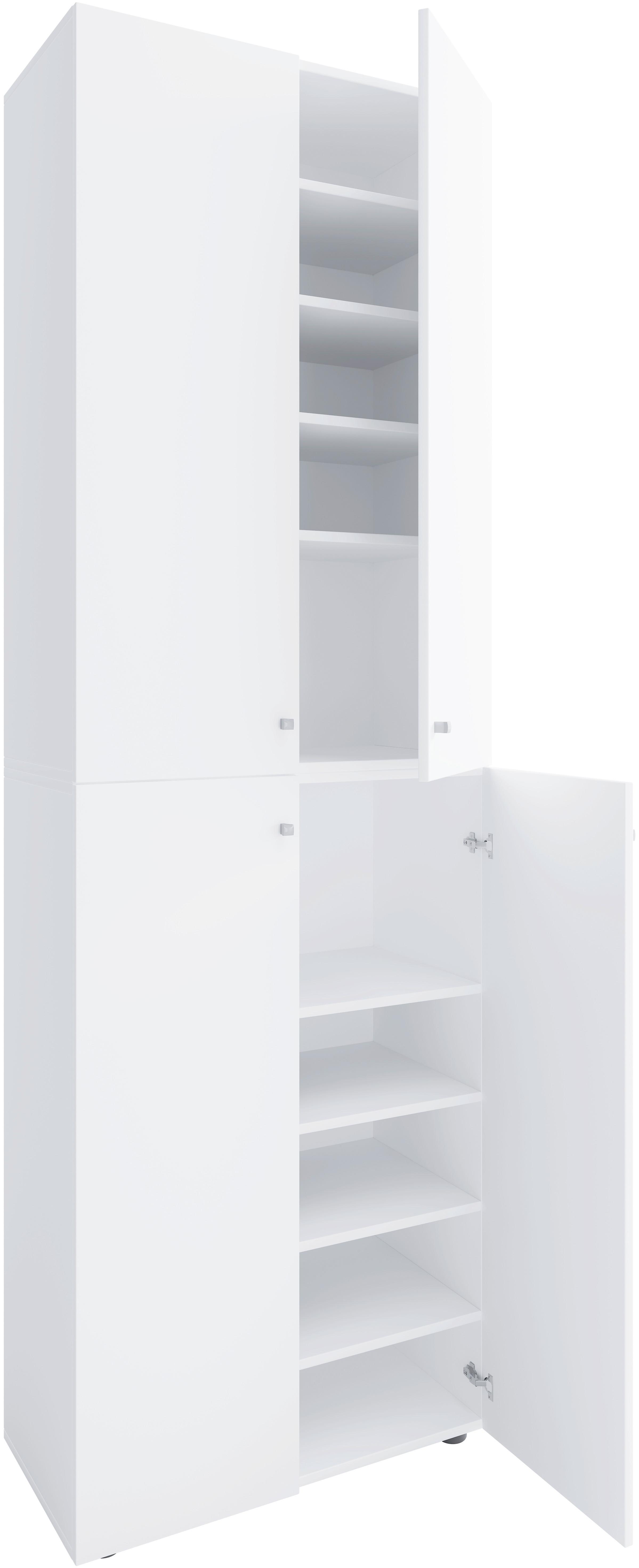 Schuhschrank Lona Weiß B: 70 Cm - Schwarz/Weiß, Design, Holzwerkstoff (70/220/40cm) - MID.YOU