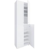 Schuhschrank Lona Weiß B: 70 Cm - Schwarz/Weiß, Design, Holzwerkstoff (70/220/40cm) - MID.YOU