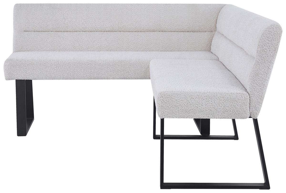 Eckbank Kea Beige, S: 150x190 Cm - Beige/Schwarz, KONVENTIONELL, Textil/Metall (150/190cm) - MID.YOU