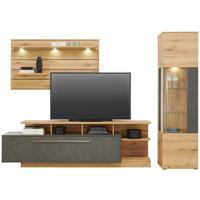 Wohnkombination Modern 3-Tlg. Limit Matera/Eiche Dekor - MODERN, Glas/Holzwerkstoff (273/201/40cm)