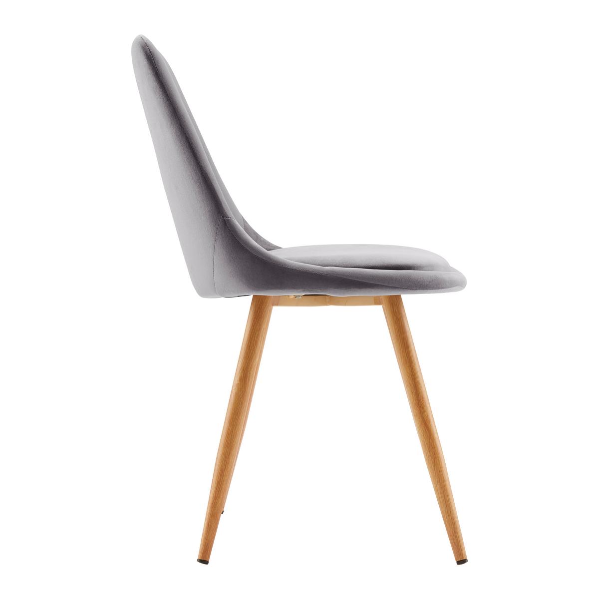 Jídelní židle IRIS - barvy dubu/tmavě šedá, Moderní, kov/textil (49/87/55cm) - Modern Living