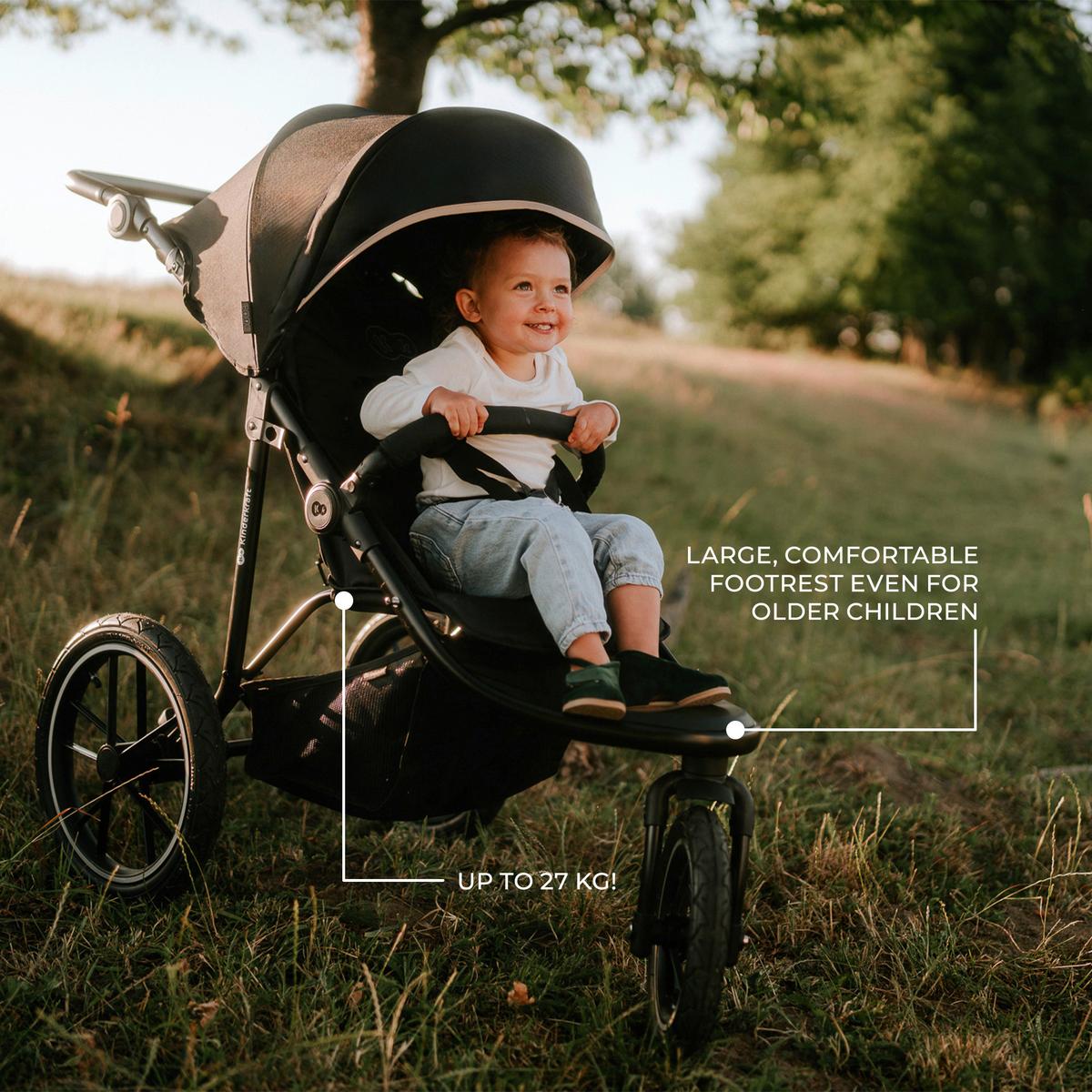 Jogger Helsi 2 Grau, B/H/T: 61,5x71-113x126cm - Schwarz/Grau, Basics, Metall (61.5/71-113/126cm) - Kinderkraft