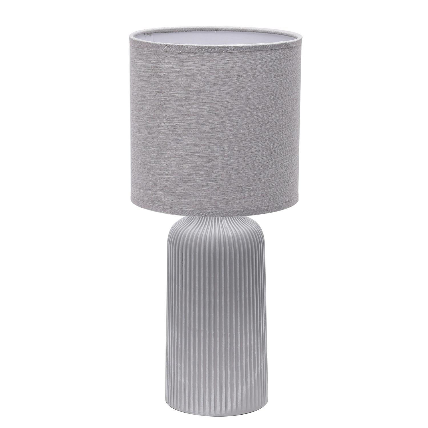 Tischleuchte Grau D: 20 Cm 22w - Grau, Design, Keramik/Textil (20/45cm)