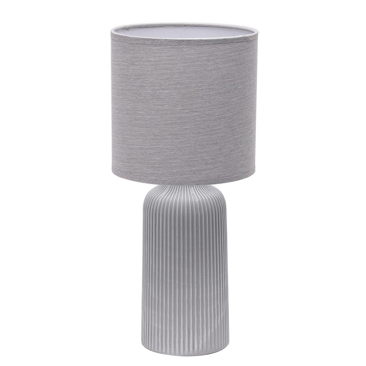 Tischleuchte Grau D: 20 Cm 22w - Grau, Design, Keramik/Textil (20/45cm)