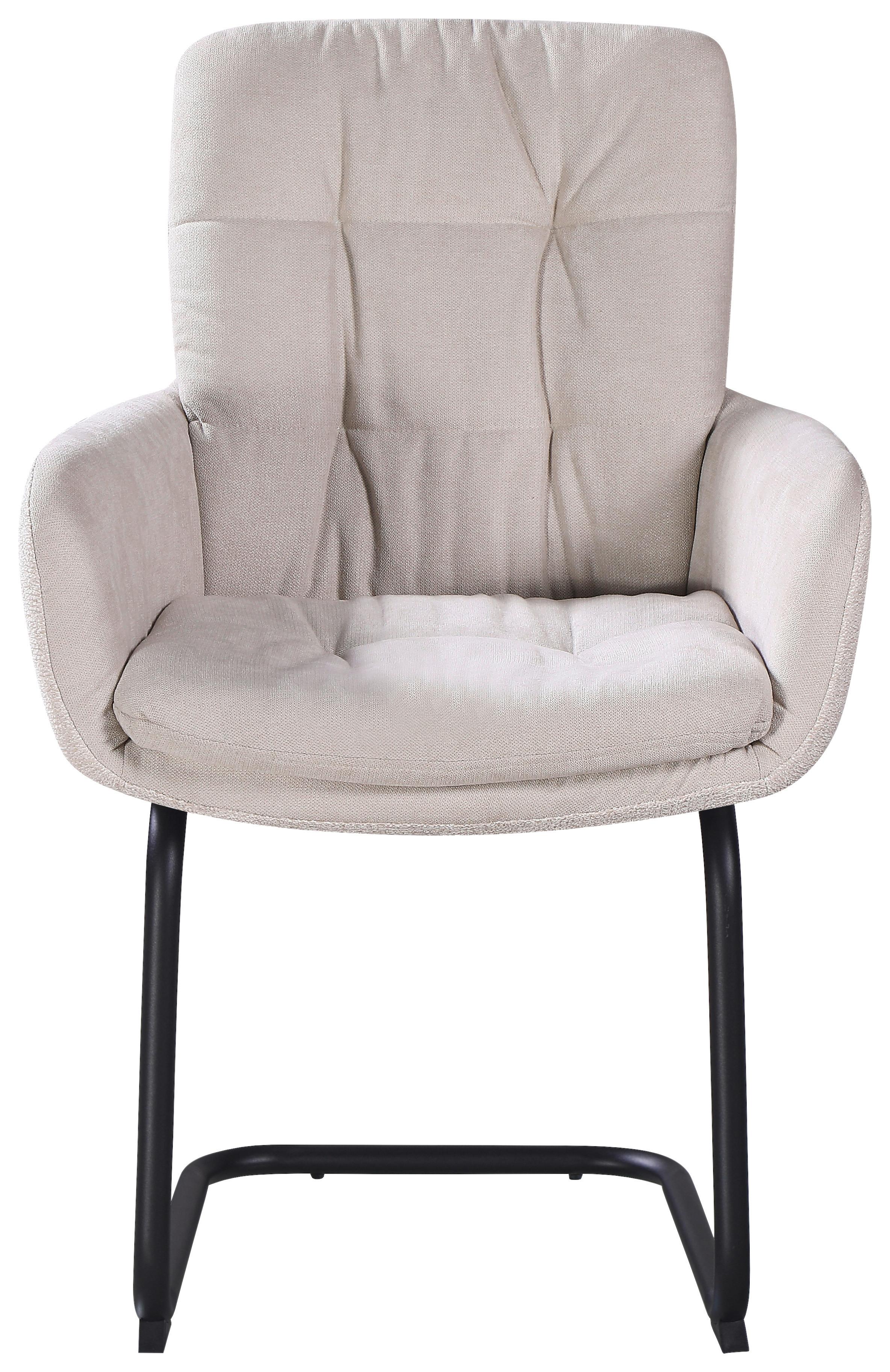 ŽIDLE S PODRUČKAMI NOVA - černá/béžová, Moderní, kov/textil (61/91/65cm) - Premium Living