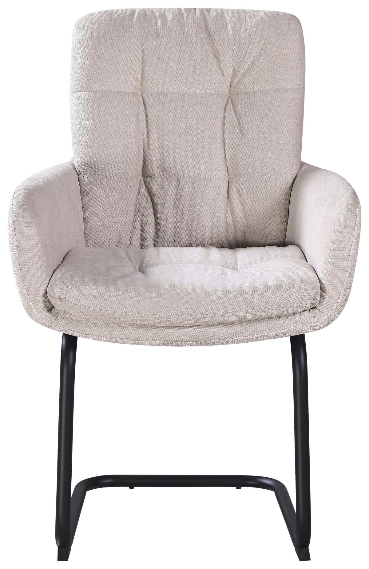 ŽIDLE S PODRUČKAMI NOVA - černá/béžová, Moderní, kov/textil (61/91/65cm) - Premium Living