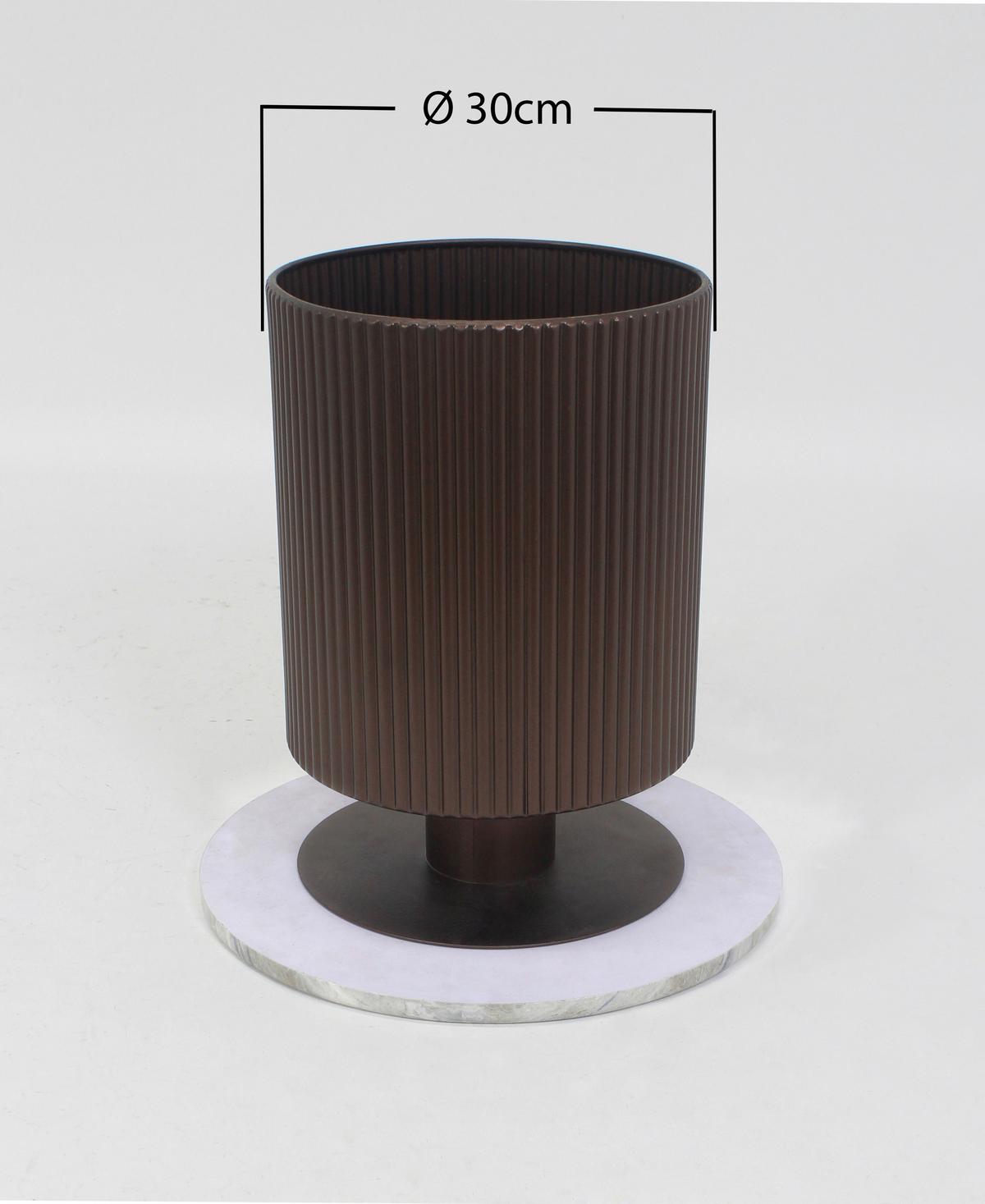 KONFERENČNÍ STOLEK SOLCO -TREND- - bronzová/přírodní barvy, Lifestyle, kov/kompozitní dřevo (44/46cm) - Premium Living