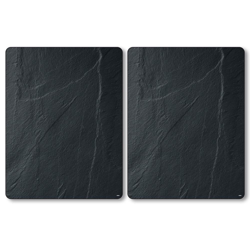 Herdabdeckplatte Schieferoptik Xl Esg-Glas 50x38,5 Cm 2er-Set - Schieferfarben, Basics, Glas (50/38,5/0,8cm) - Kesper