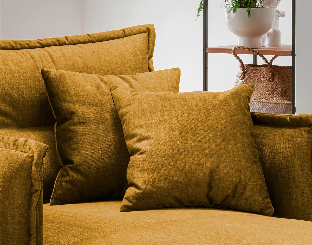 Polstersessel Mit Armlehnen Lava Stoffbezug Gelb - Gelb/Schwarz, MODERN, Textil (111/101/167cm) - Livetastic