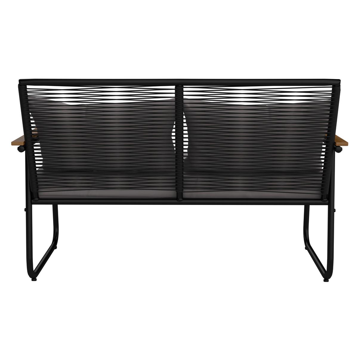 Terasová sedací souprava ELLY - šedá/černá, Moderní, kov/textil (116/77/71cm) - Bessagi Garden