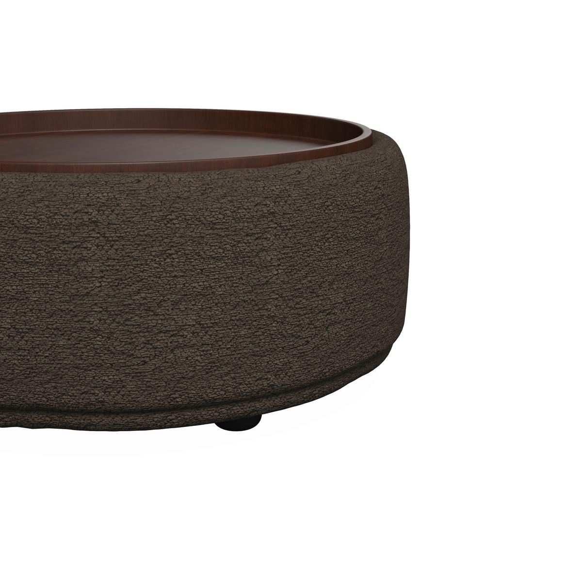 Konferenční stolek KIRA ženilka hnědá/ ořech - černá/hnědá, Moderní, dřevo/textil (86/43/86cm) - Bessagi Home