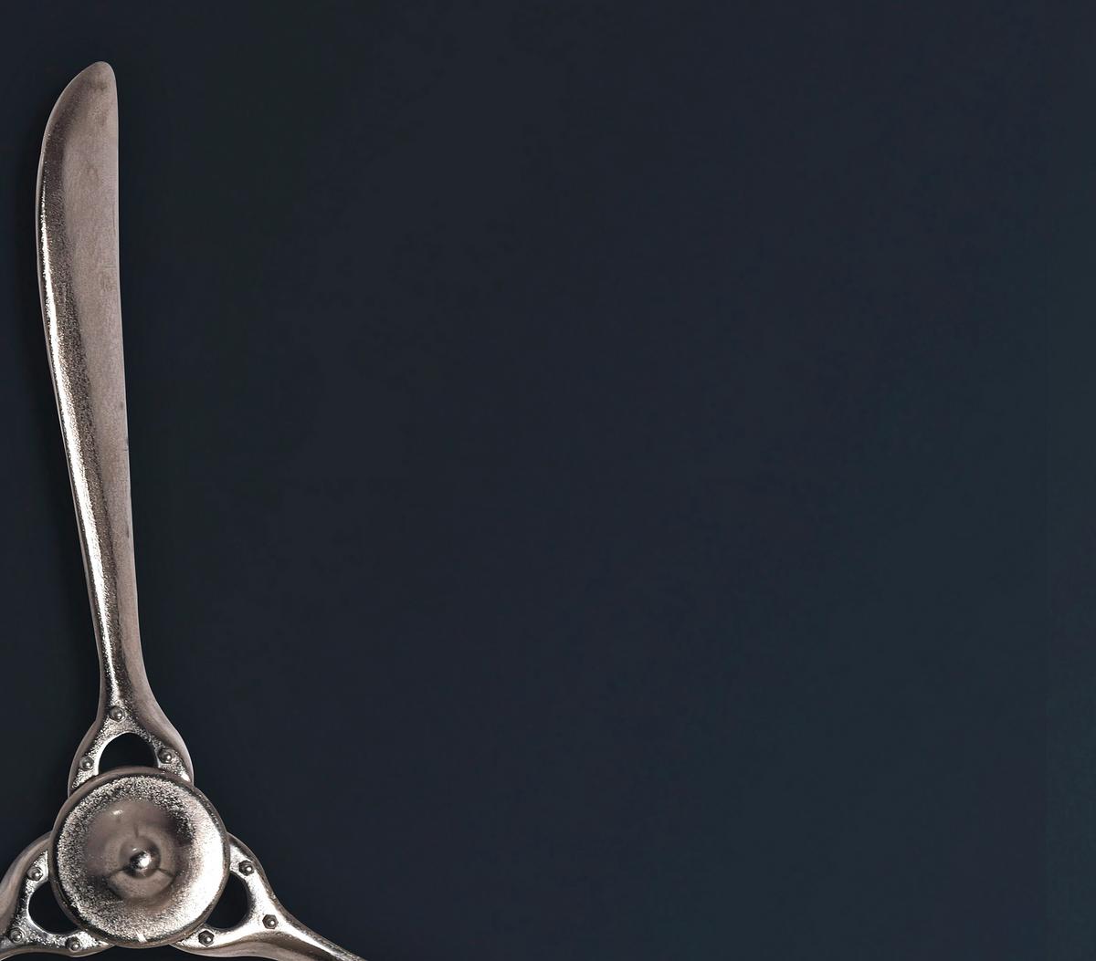 Wanddeko Propeller Silberfarben B: 85cm - Silberfarben, KONVENTIONELL, Metall (85/85/10cm) - Livetastic