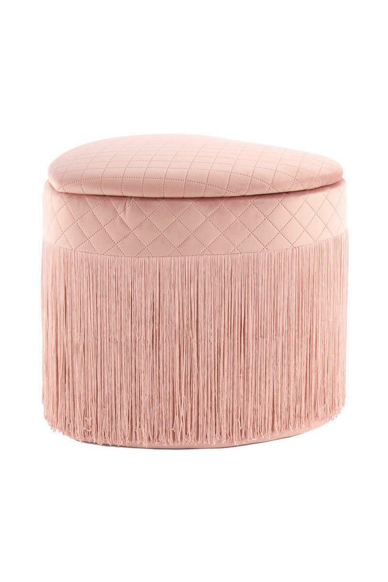 Hocker Paola Kunststoff Rosa Sitz Gepolstert H: 42 cm