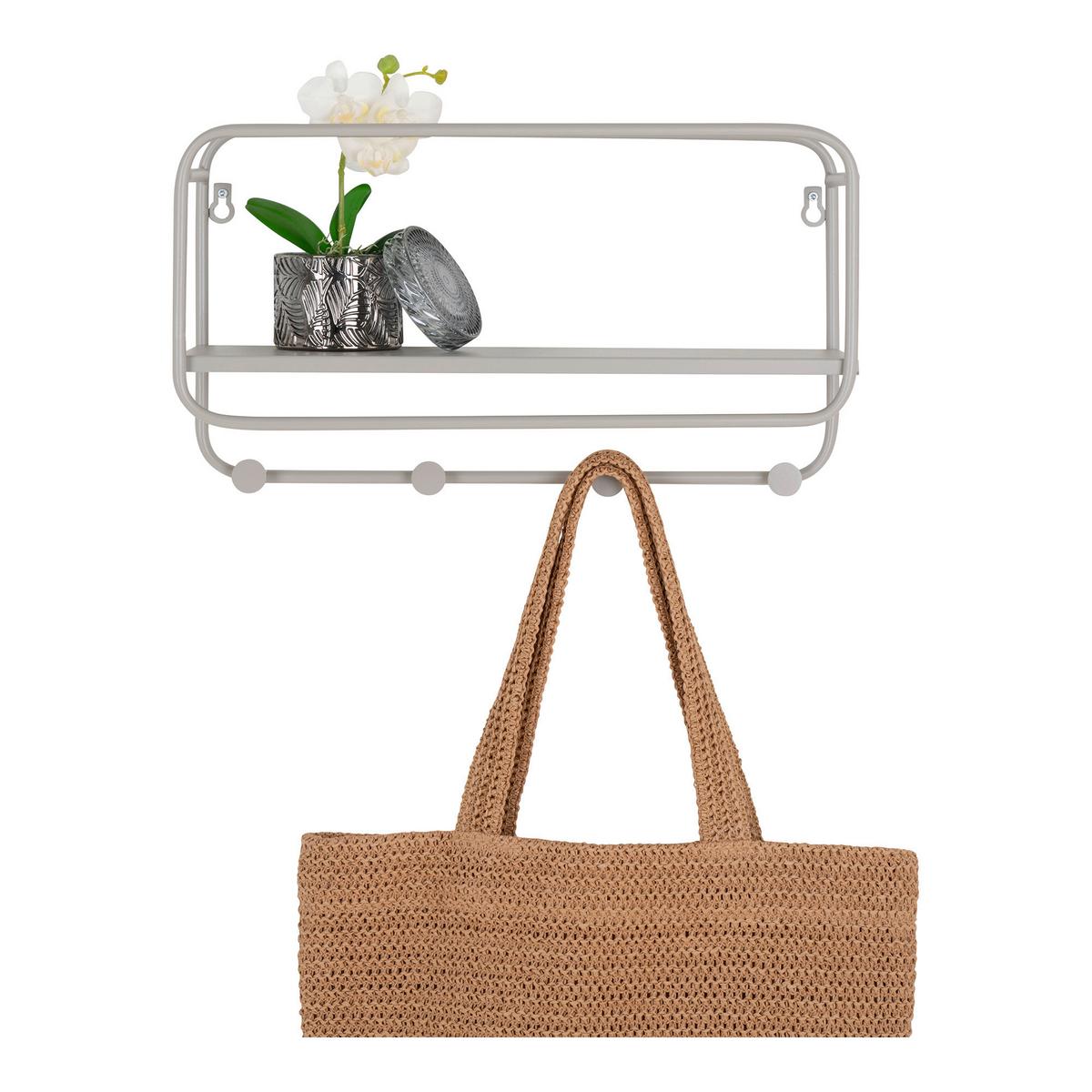 HUTABLAGE Feira Hellgrau B: 45cm - Hellgrau, Basics, Metall (45/25/15cm) - MID.YOU
