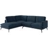 Ecksofa Bali - Schwarz/Dunkelblau, Design, Textil (202/250cm) - Livetastic