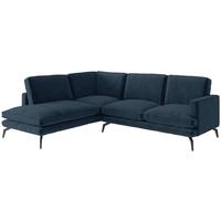 Ecksofa Bali - Schwarz/Dunkelblau, Design, Textil (202/250cm) - Livetastic