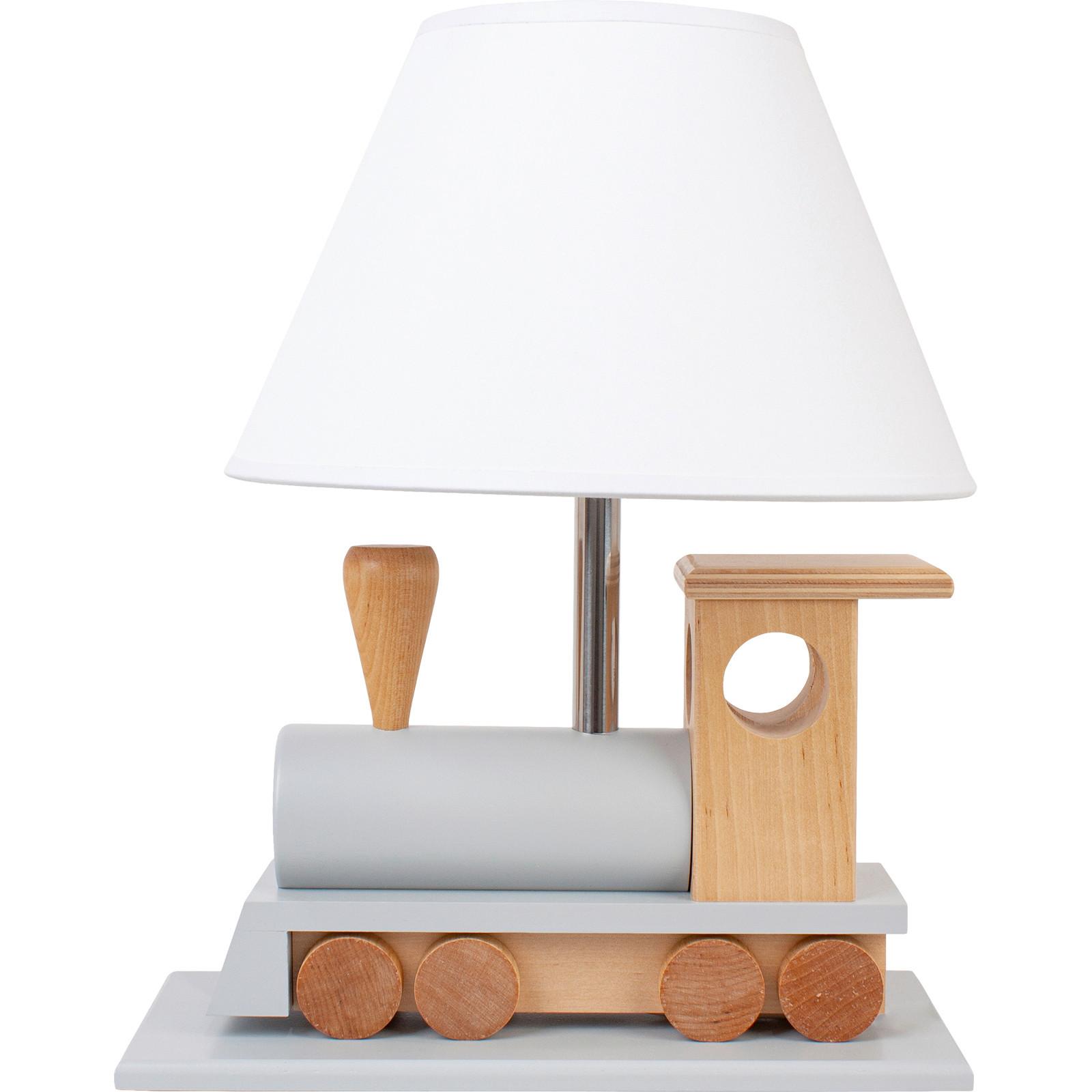 KINDERTISCHLEUCHTE 4112040 Lokomotive- nat/Grau - Naturfarben/Grau, Basics, Holz (32/14/27cm)