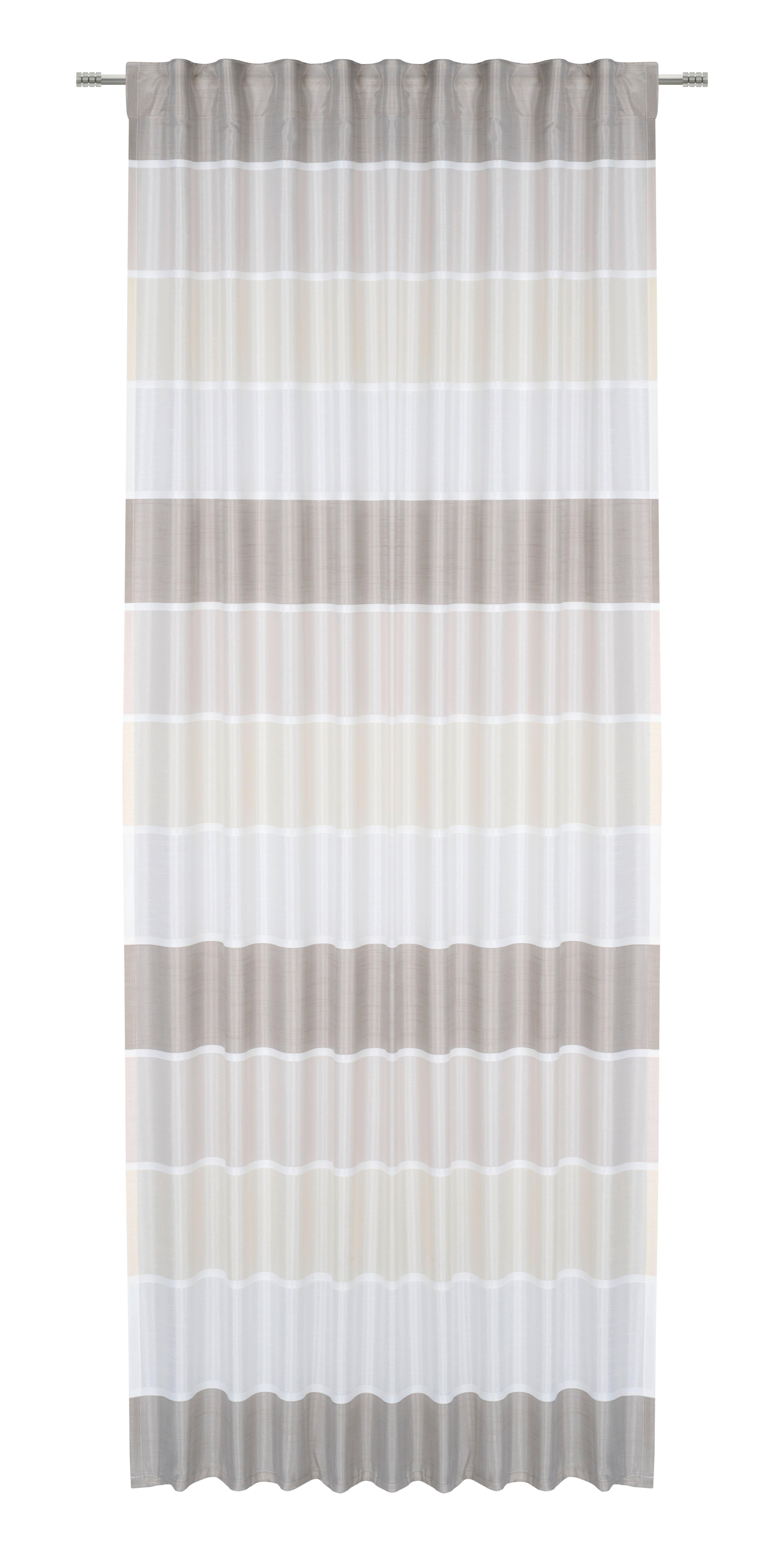 Készfüggöny Melina Kb. 135/245cm - bézs/barna, Romantik / Landhaus, textil (135/245cm) - James Wood