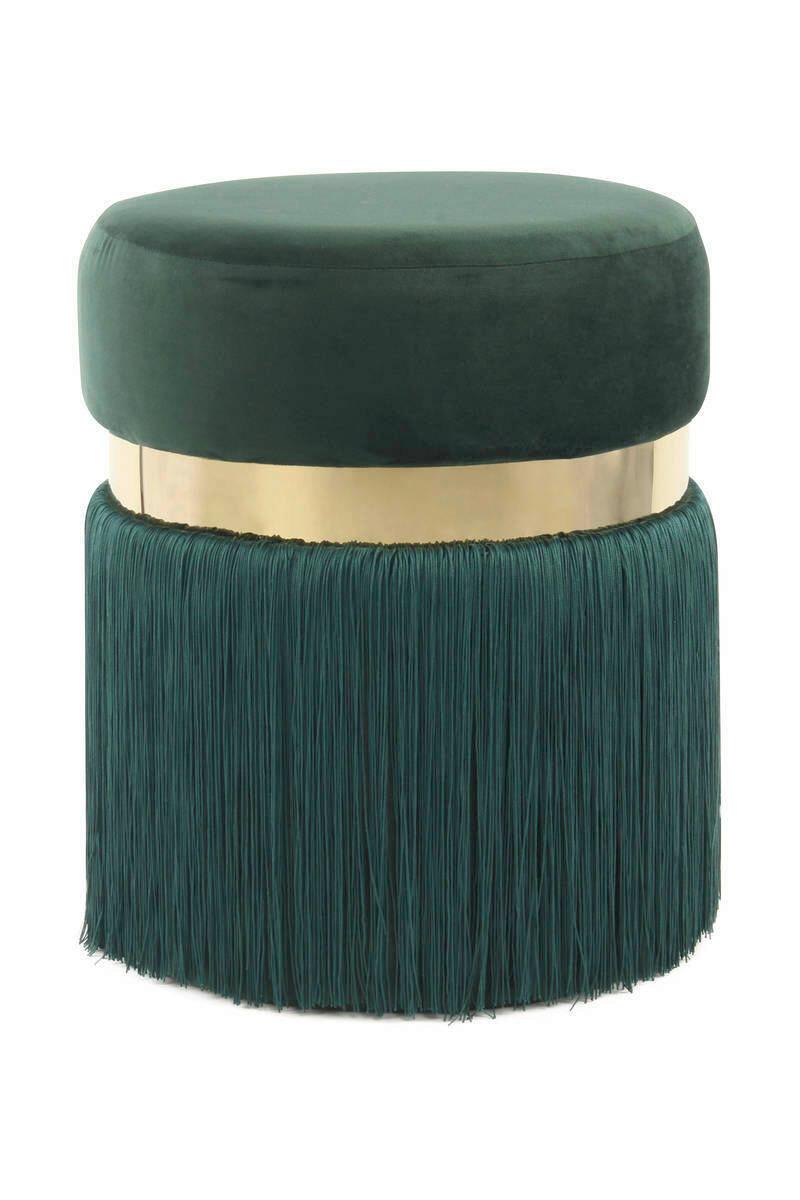 Hocker Bruih Textil Grün Gold Sitz Gepolstert H: 45 Cm - Goldfarben/Grün, Design, Kunststoff/Textil (38/45/38cm) - Kayoom