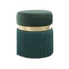 Hocker Bruih Textil Grün Gold Sitz Gepolstert H: 45 cm - Goldfarben/Grün, Design, Kunststoff/Textil (38/45/38cm) - Kayoom