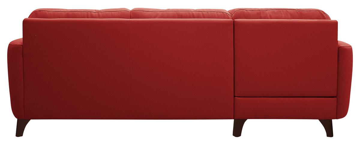 Ecksofa Nordic Rot S: 238x168 cm - Buchefarben/Rot, Design, Leder/Textil (238/168cm) - Livetastic