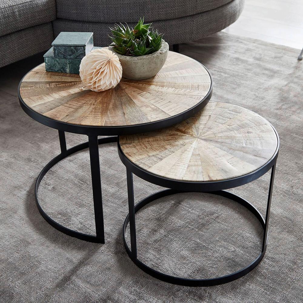 Sada konferenčných stolíkov WOHNLING svetlohnedý