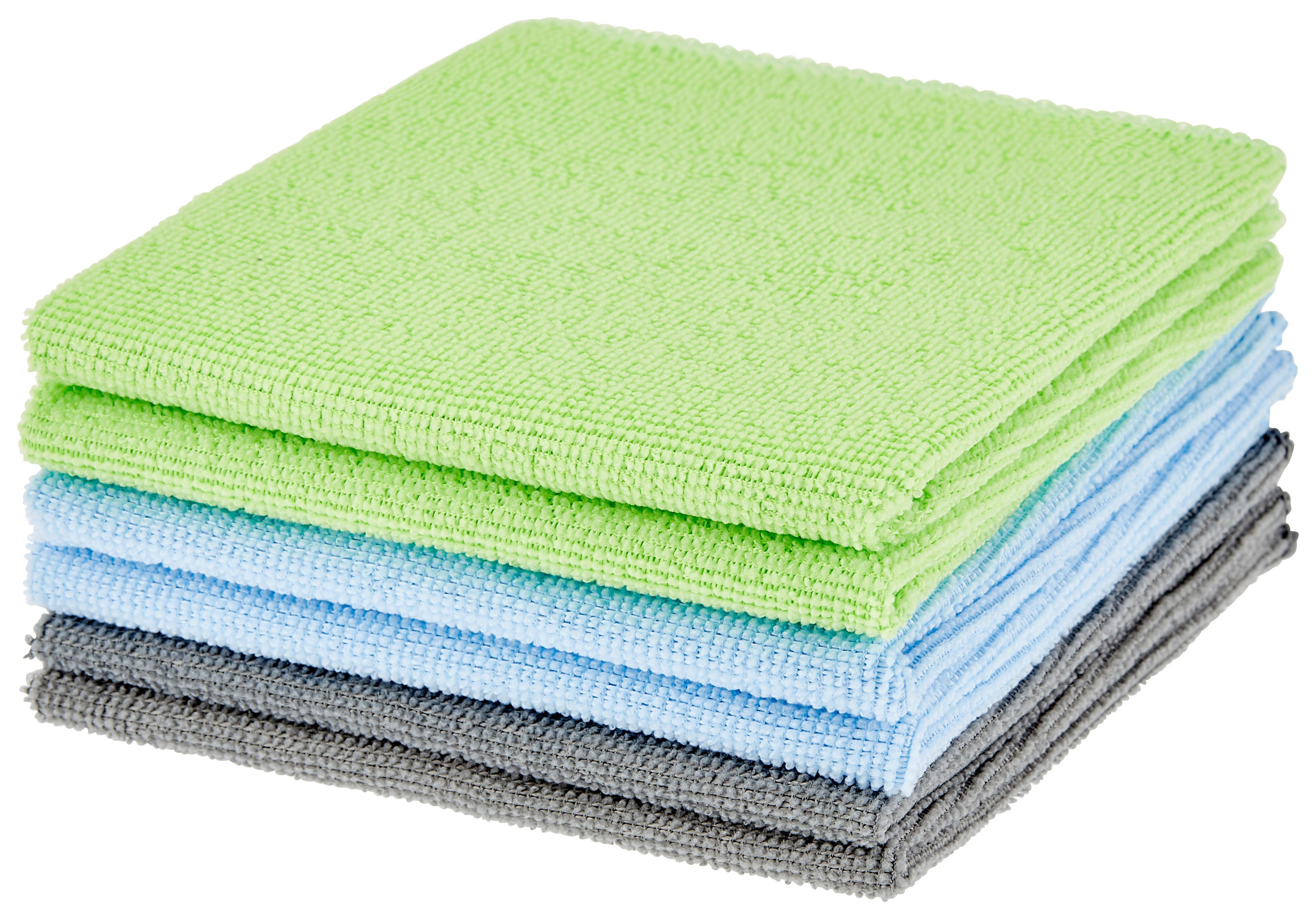 Mikrofasertücher Barny 6er-Packung, 30x30 cm - Blau/Grau, Basics, Textil (30/30cm) - Homezone