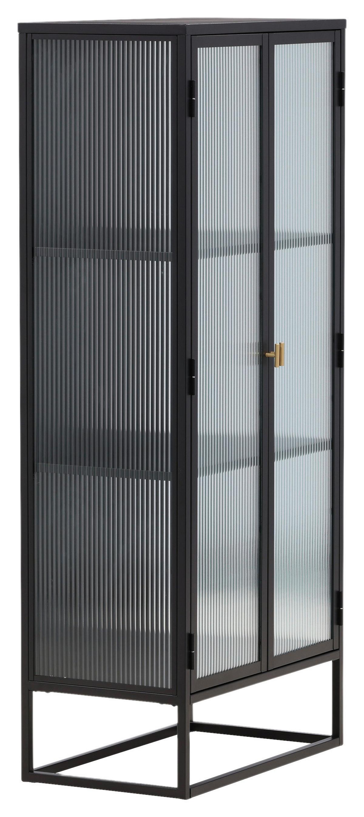 Highboard Garis - Schwarz, Design, Glas/Metall (70/160/40cm) - Livetastic