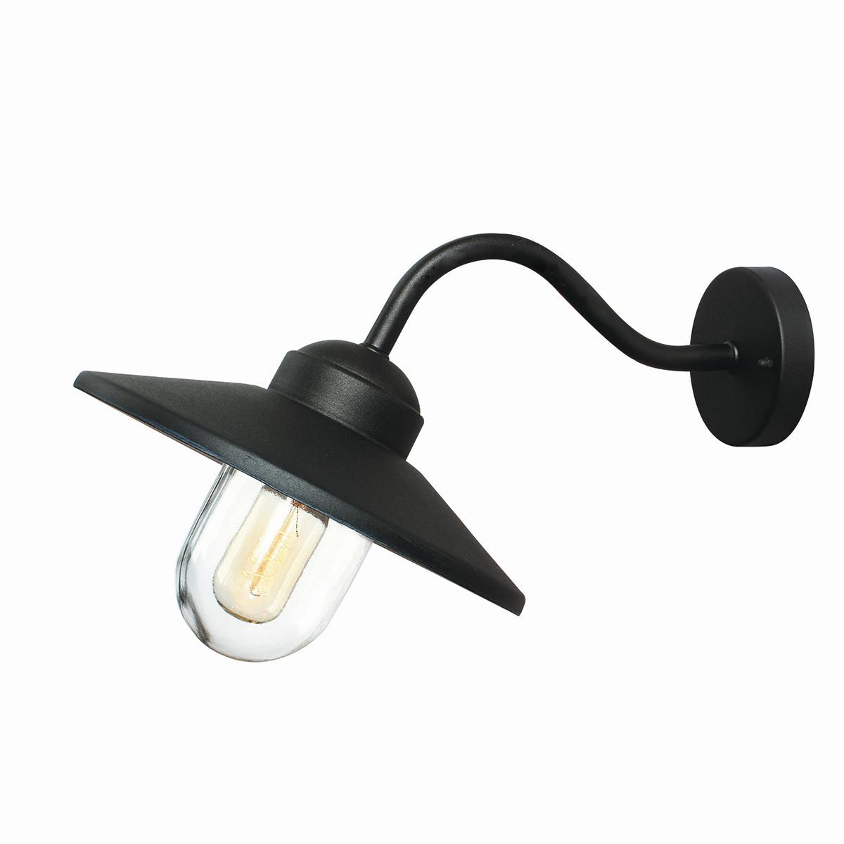 Außenwandleuchte Klampenborg-Bk - Schwarz, KONVENTIONELL, Glas/Metall (42/27,5/25,5cm) - Elstead Lighting