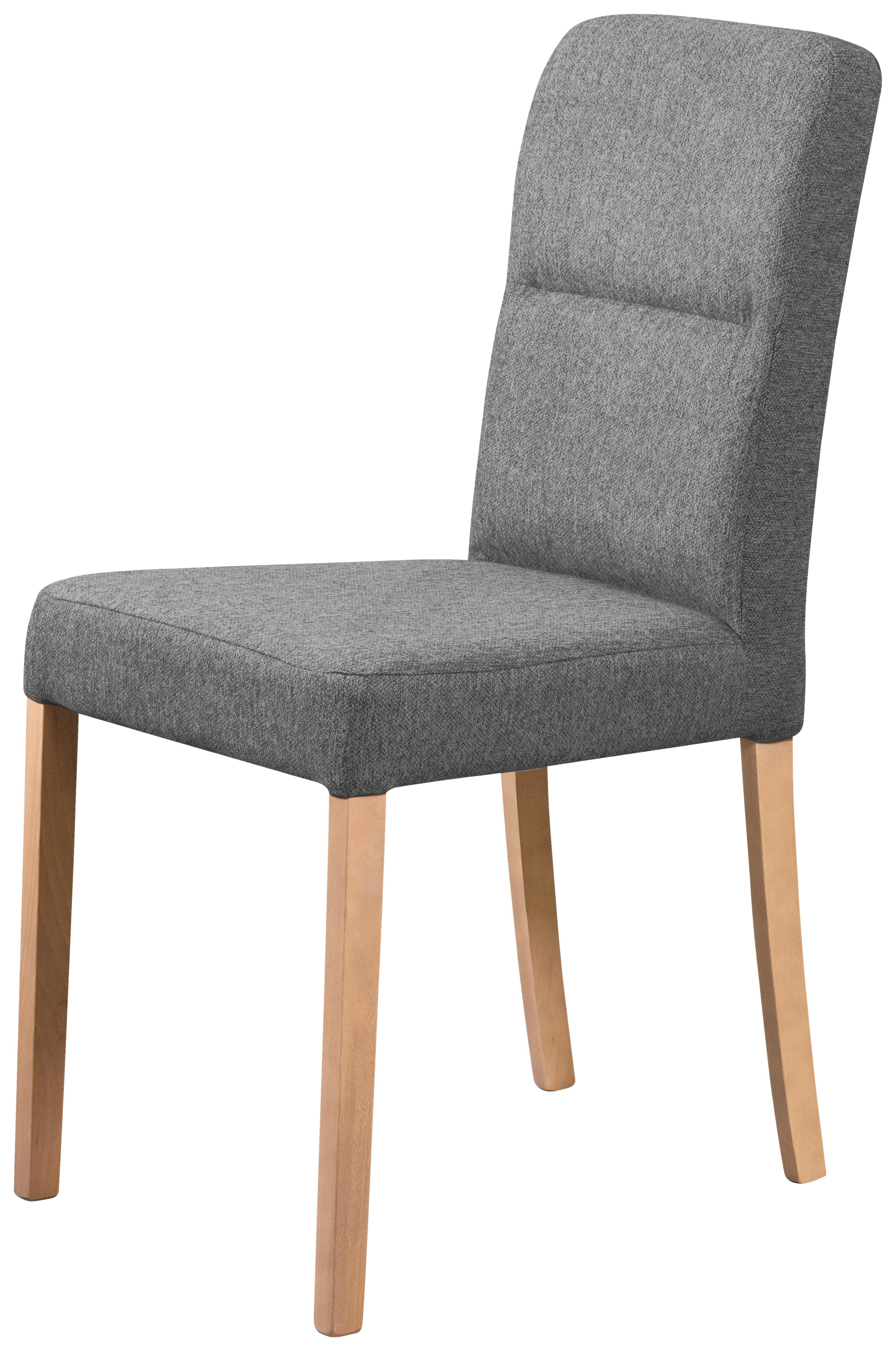 Stuhl Emma II - Eichefarben/Grau, KONVENTIONELL, Holz/Textil (43/91/58cm)