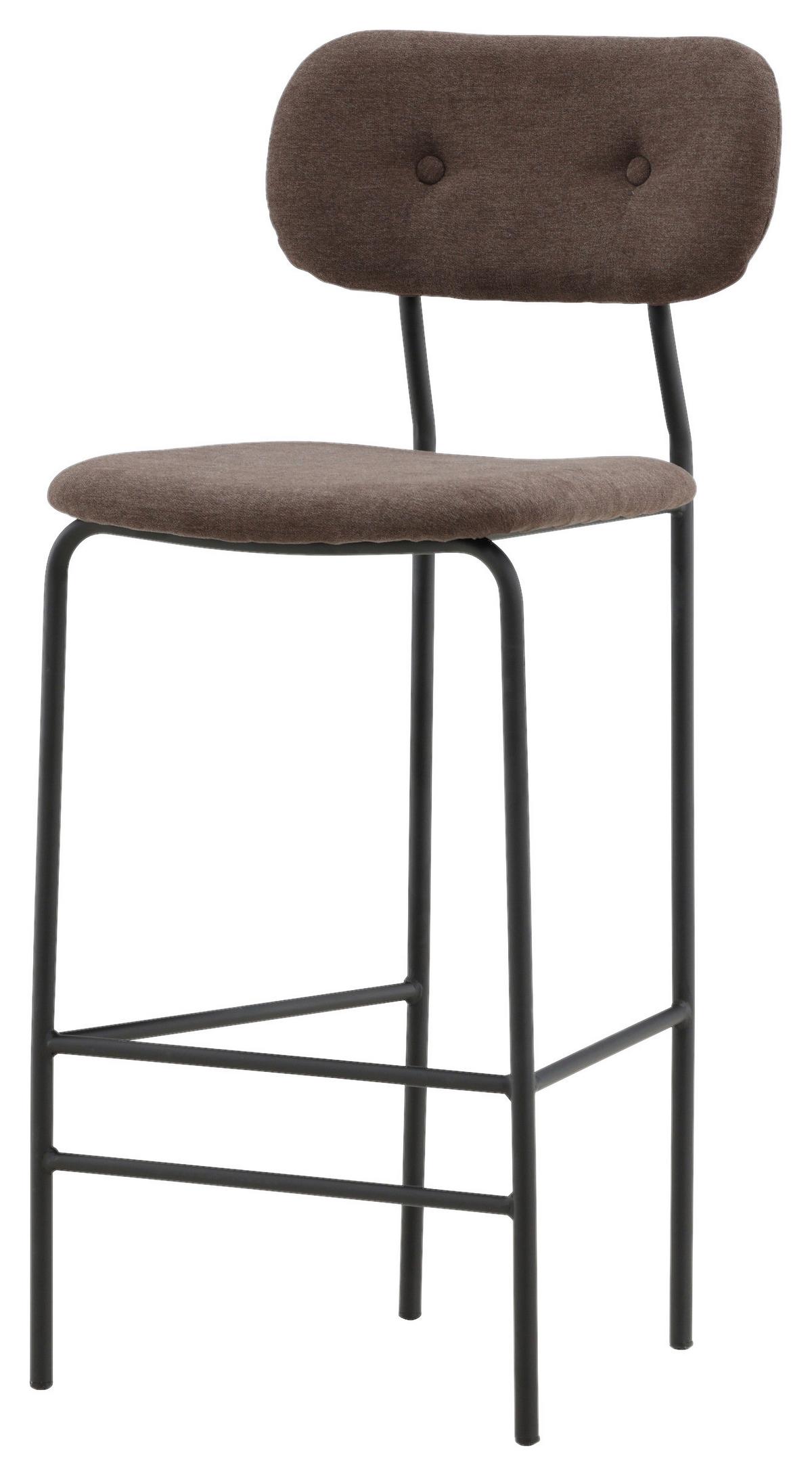 Barhocker-Set Ralf - Braun, Design, Textil/Metall (47/105/49cm) - Livetastic