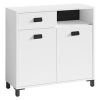 Unterschrank Wellness Weiß/Schwarz B: 80,5 cm - Schwarz/Weiß, MODERN, Holzwerkstoff (80,5/77,5/31cm) - MID.YOU